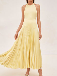 Alsaab Light Yellow Maxi Dress