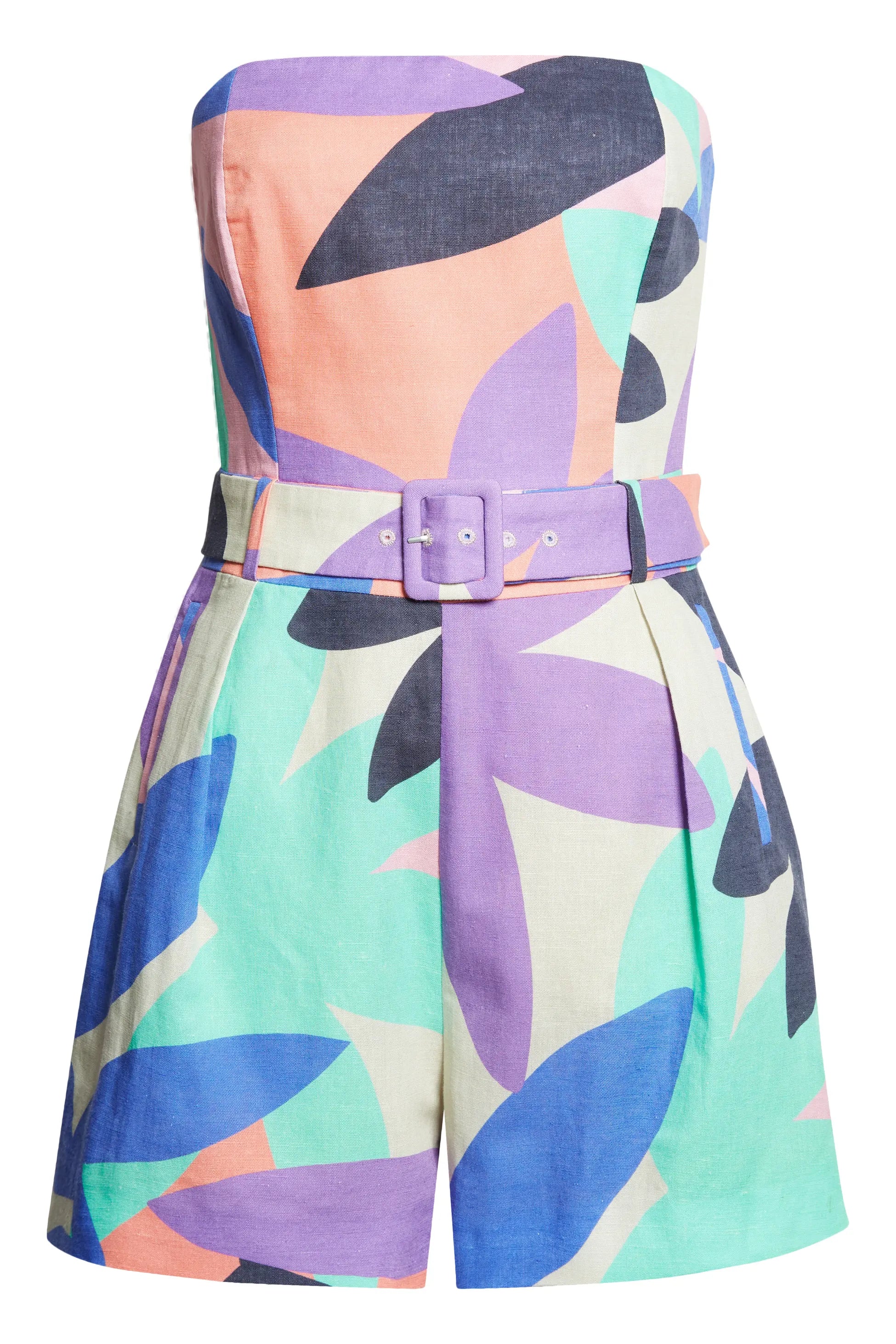 Ra5021 Abstract Printed Romper