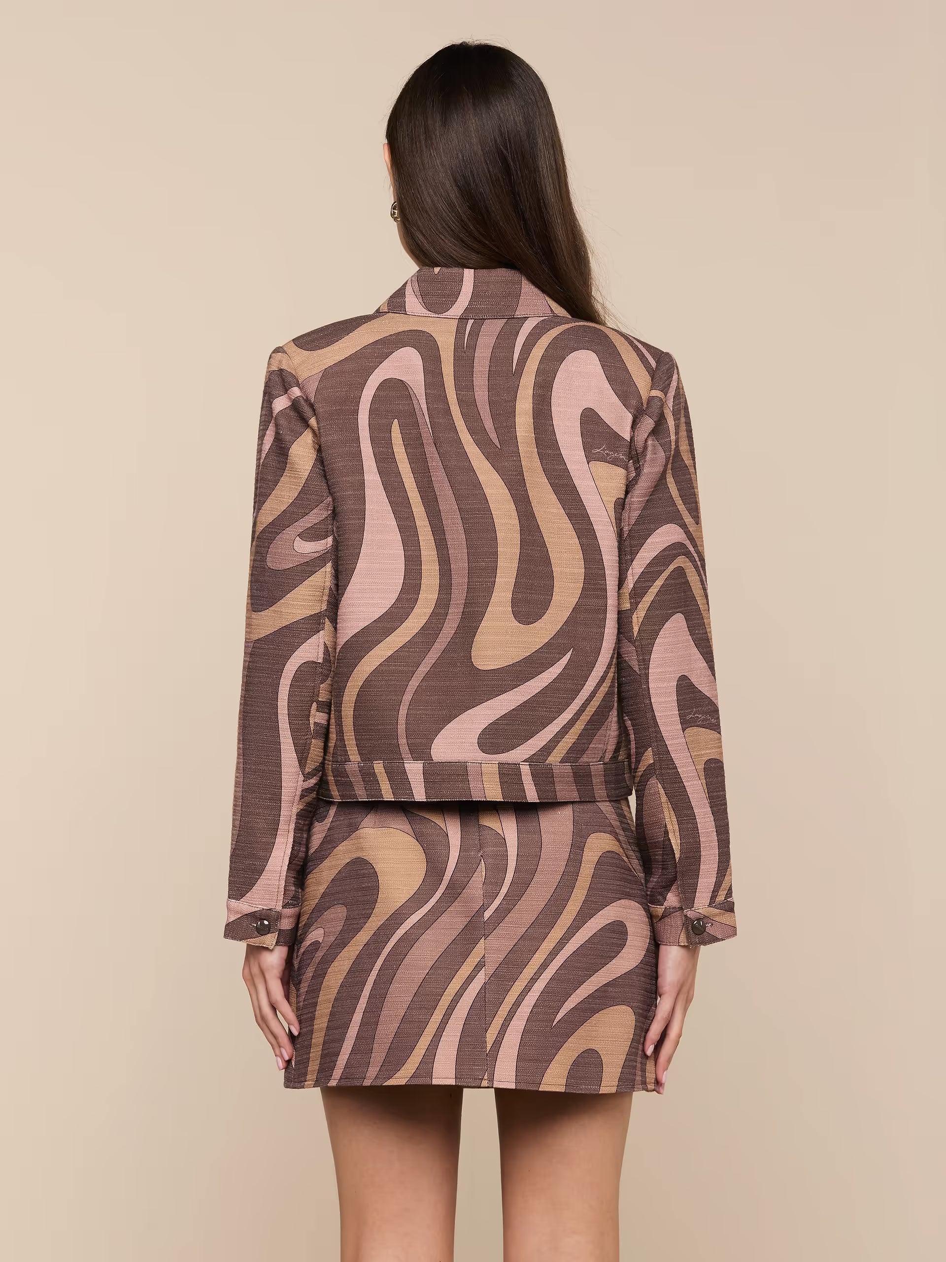 La10007 Brown Swirl Jacket