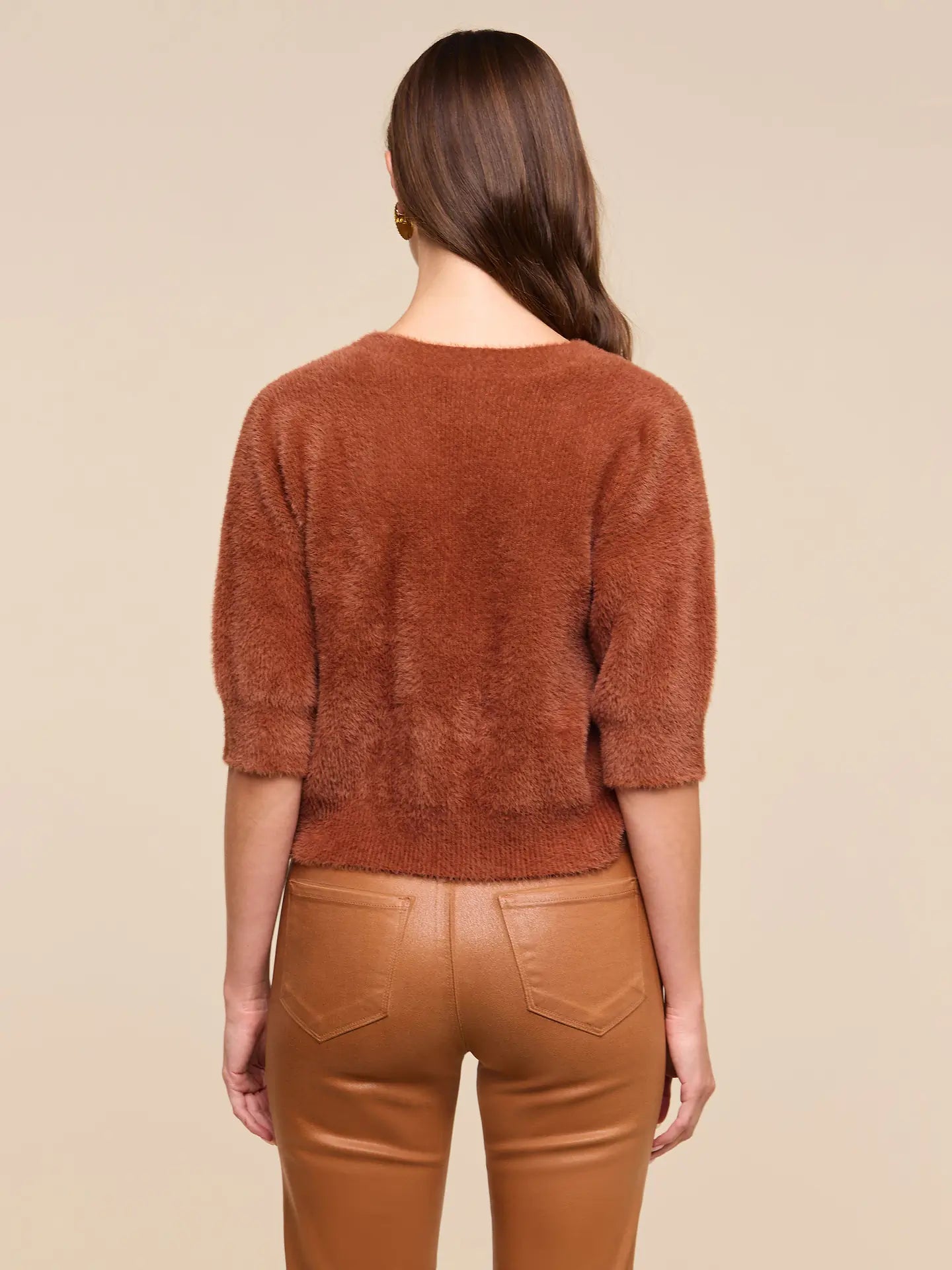La80115 Fuzzy Crop Sweater - Java