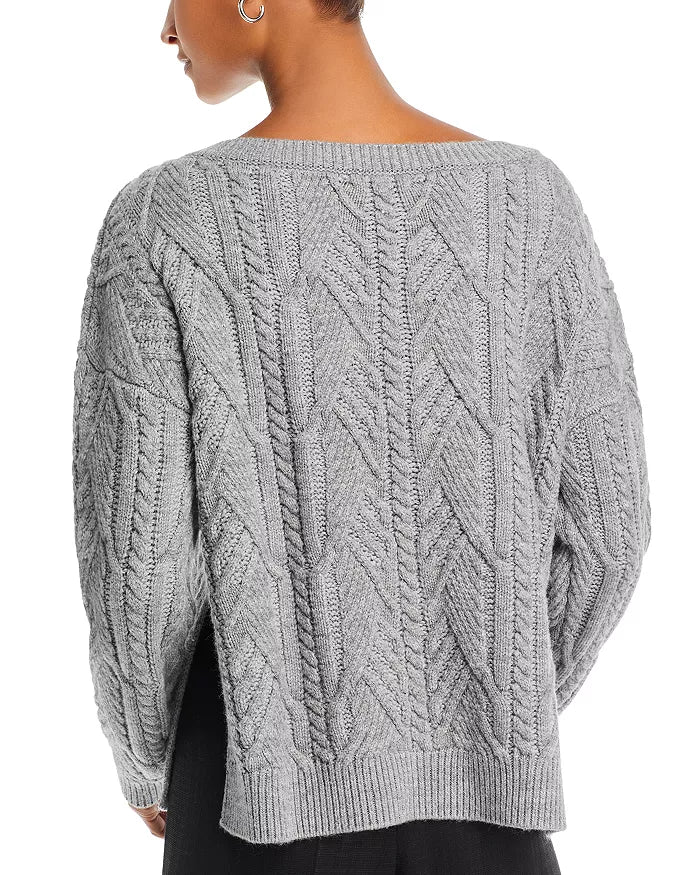 Ra237008 Ramy Brook Embellished Cable Knit Sweater