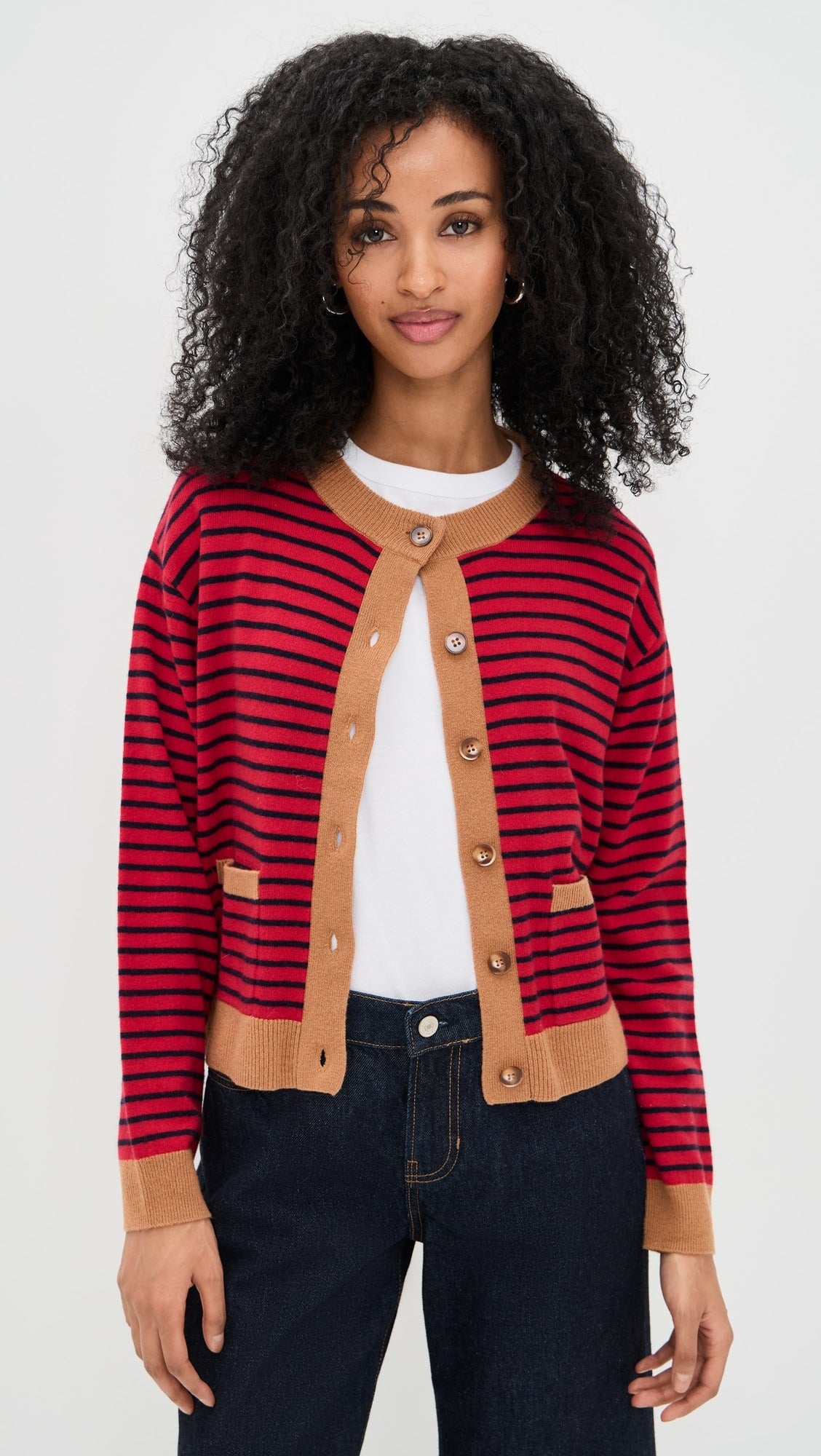 Xix9wss047 Xirena Red Stripe Cardigan