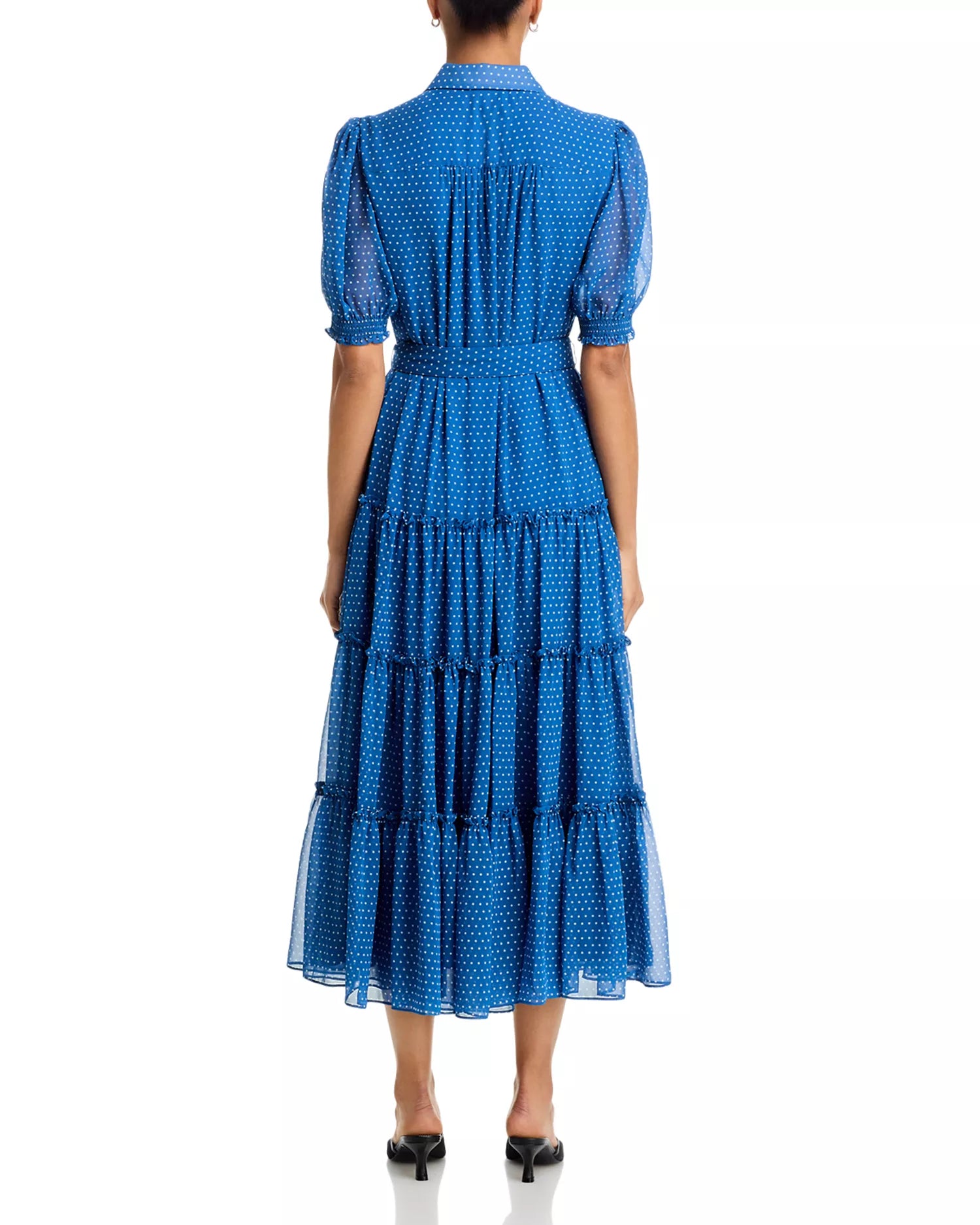Ci349112 Blue Polka Dot Midi Dress