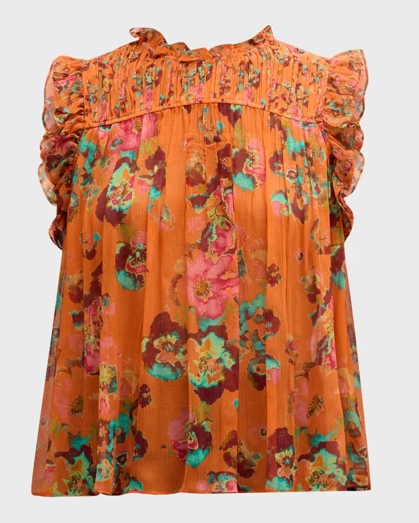 Ul240216 Orange Begonia Blouse