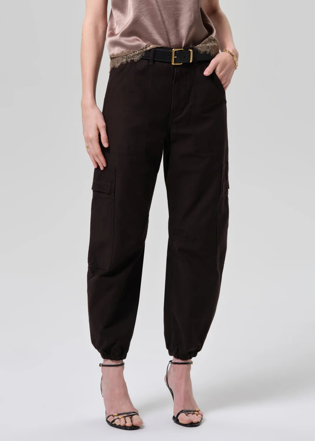 Ci2294 Ciela Bubble Hem Utility Pant - Espresso