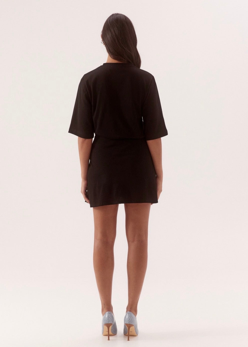 So6046 Black Fitted Tshirt Dress