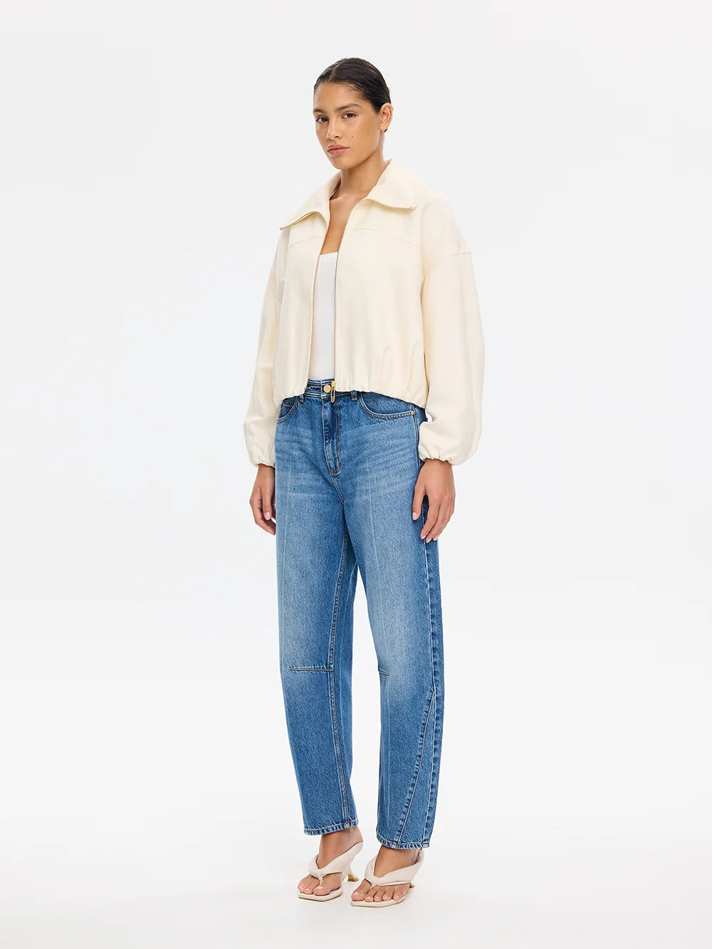 Ki471 Cream Cropped Jacket