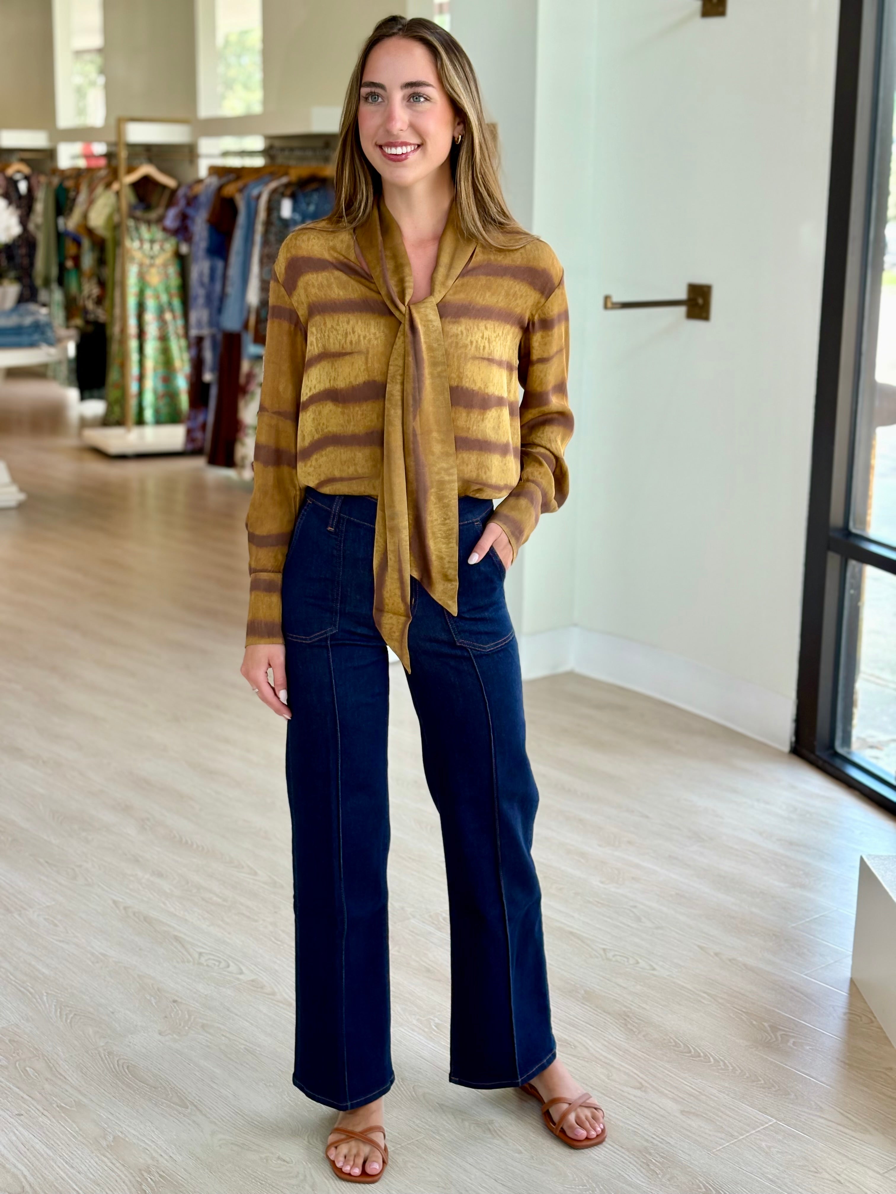 Frppp814 Slim Palazzo Pintuck - Rinse