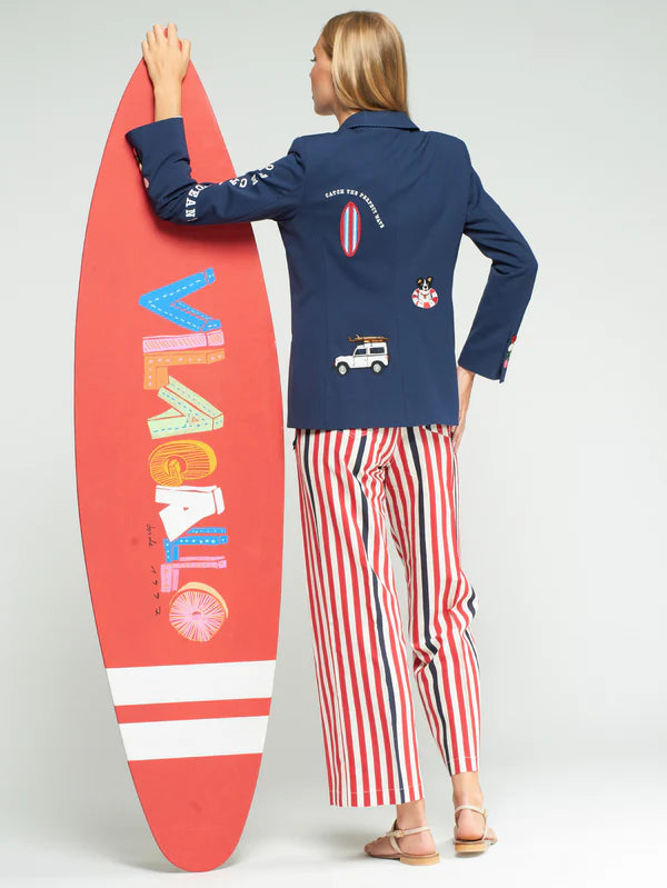 Vi33328 Surf Embroidered Blazer
