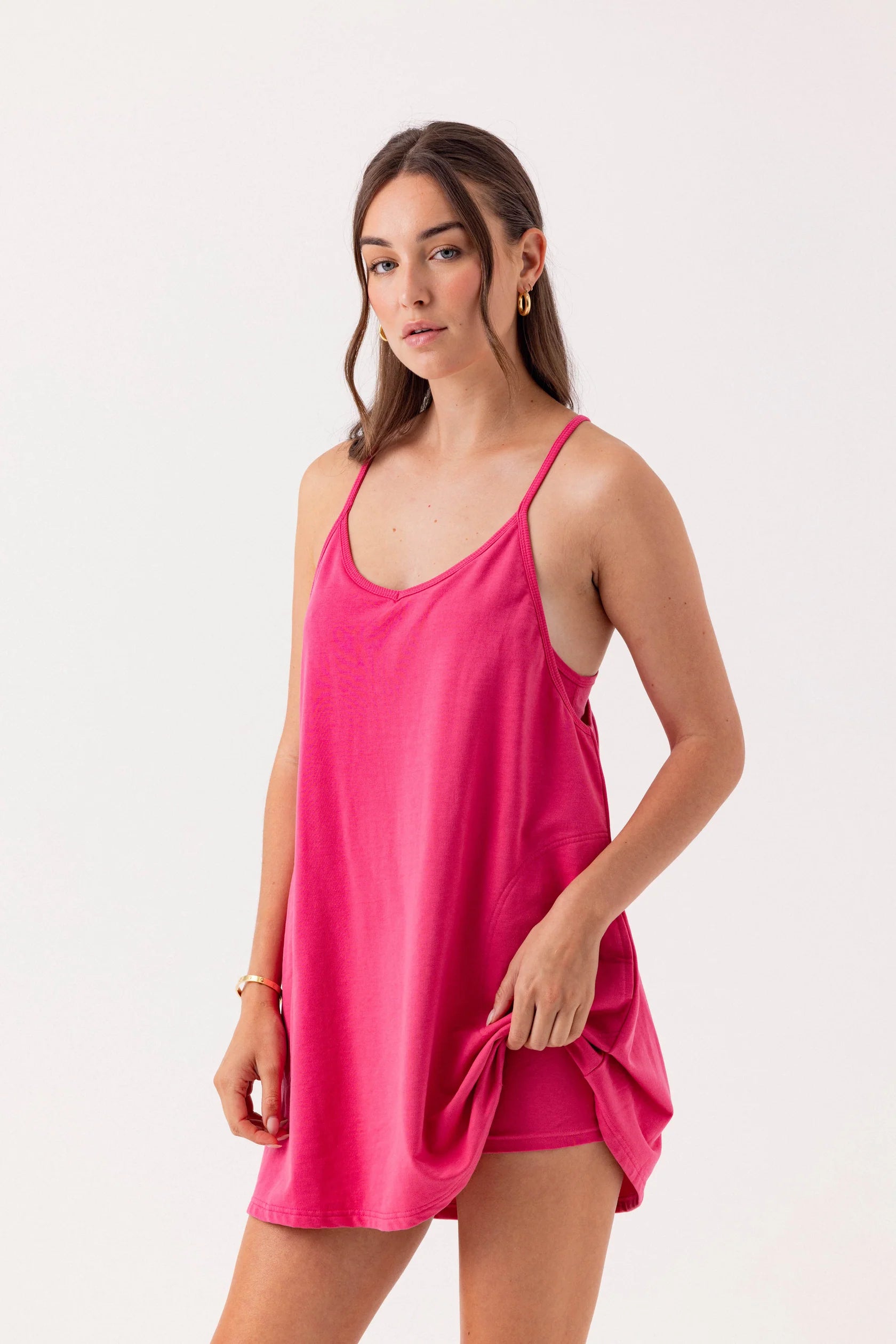 Su048 Pink Romper Dress