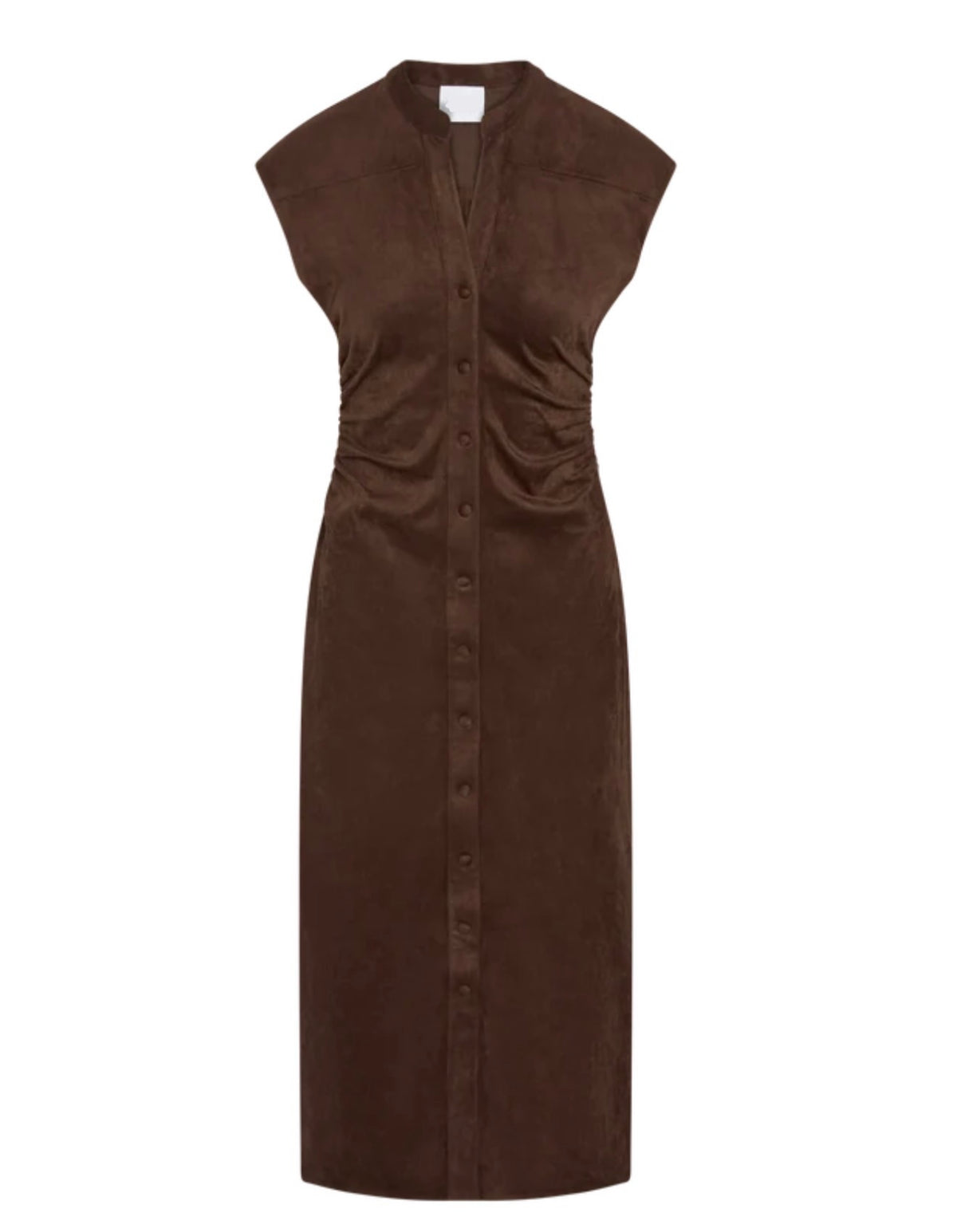 Mi98117 Faux Suede Midi Dress