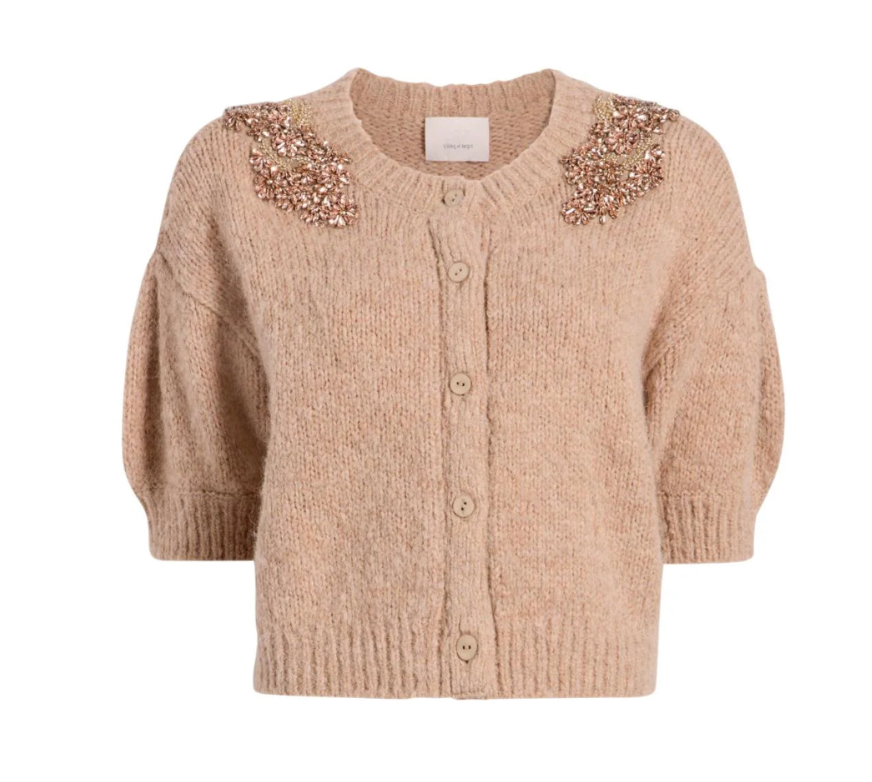 Cizk0866 Blush Embellished Cardigan