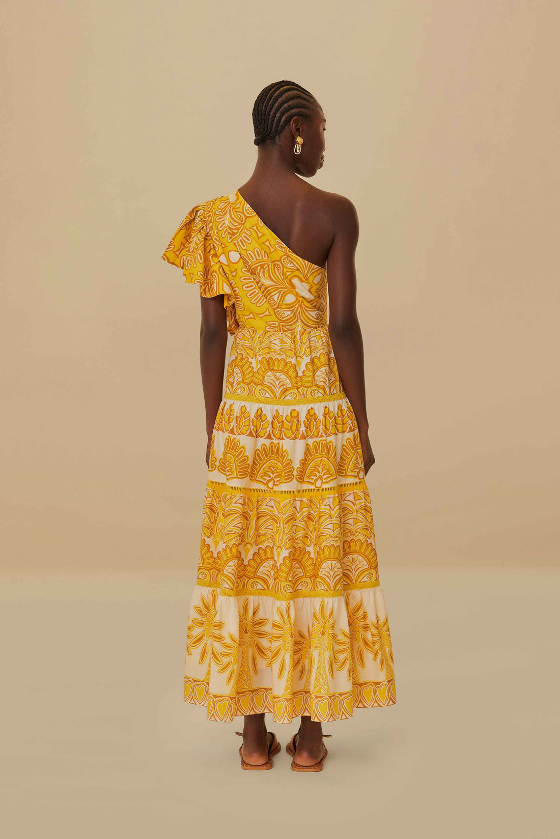 Fa317657 Farm Rio Yellow Tapestry Maxi Dress