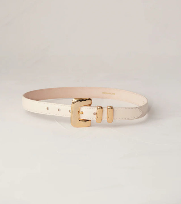 Mack Large Buckle Belt - Ivory