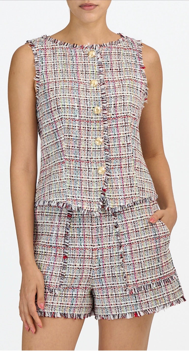 Ci53611 Wildflower Tweed Shorts
