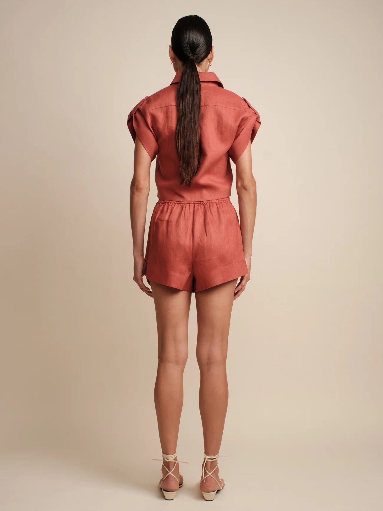 Hemira Brick Linen Shorts