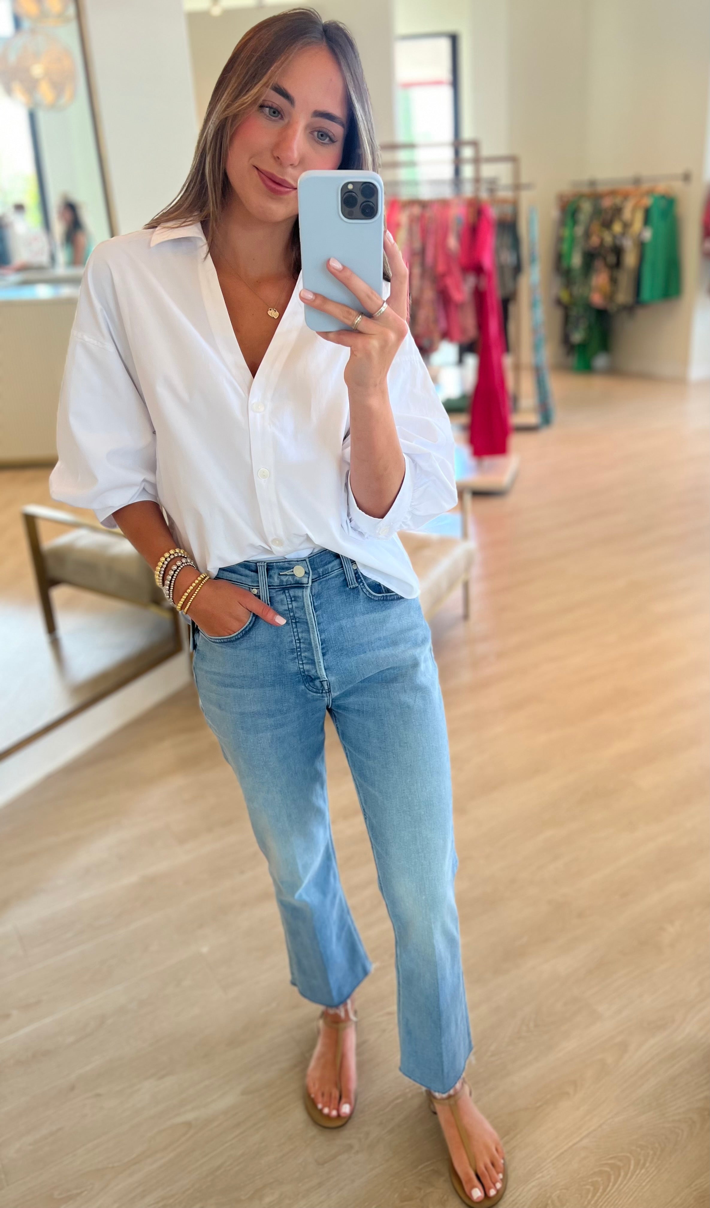 Brjcp4219 White Poplin Top