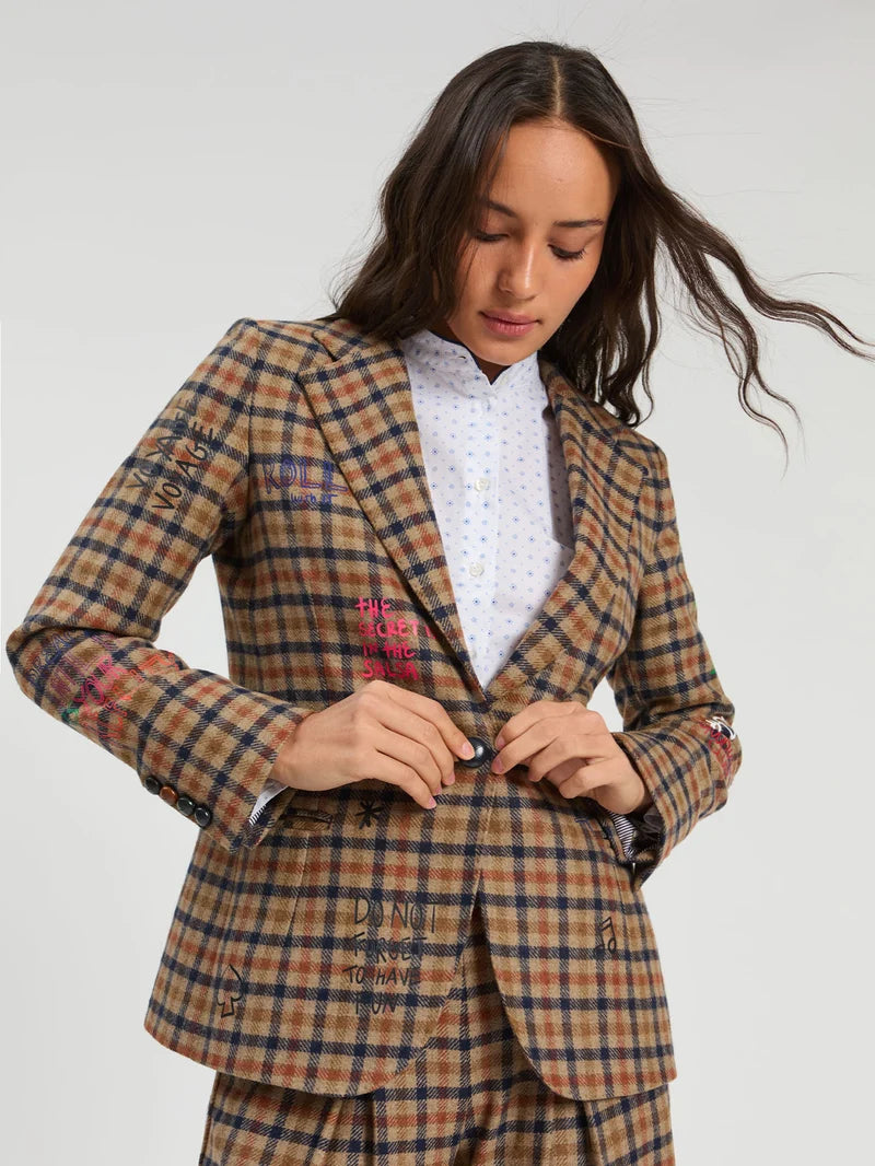 Vi33815 Tres Chic Plaid Blazer