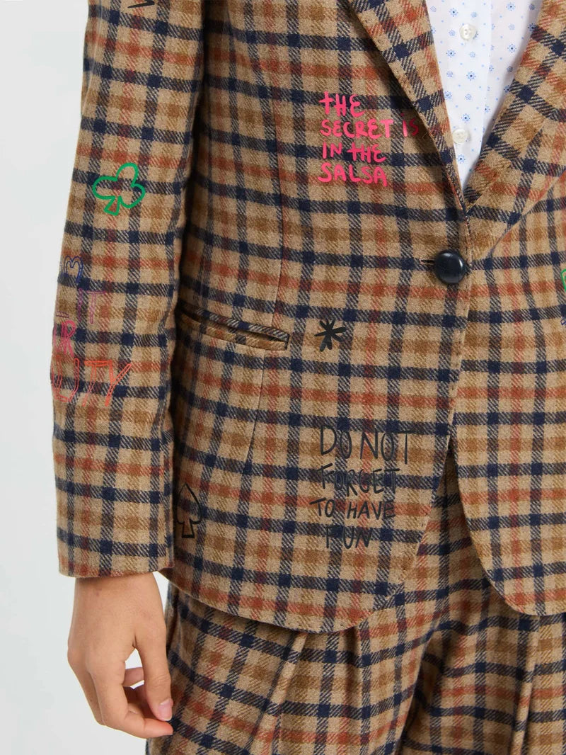 Vi33815 Tres Chic Plaid Blazer