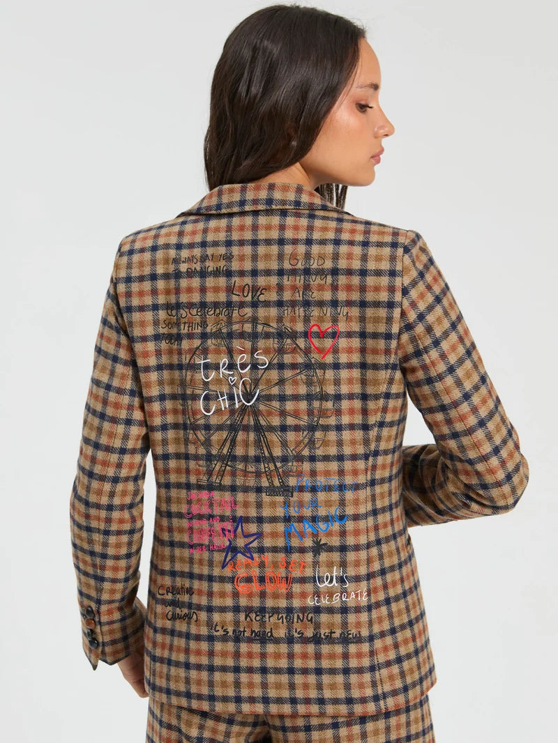 Vi33815 Tres Chic Plaid Blazer
