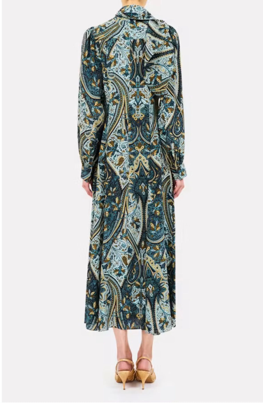 Ul0142 Prussian Blue Silk Dress