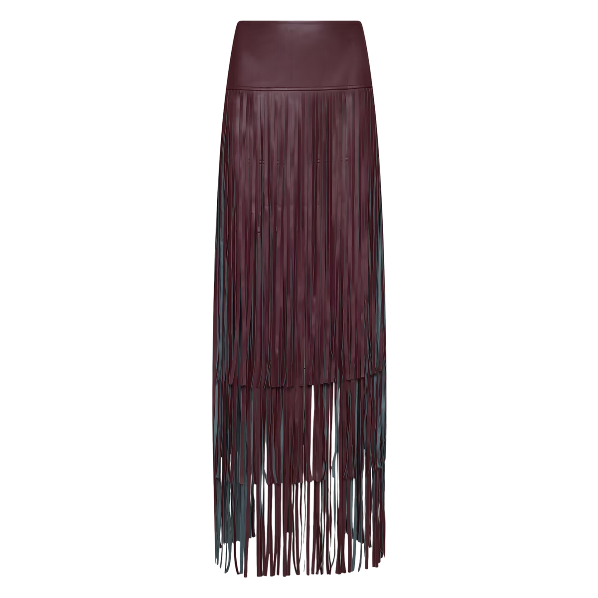 La3530 Wine Fringe Skirt