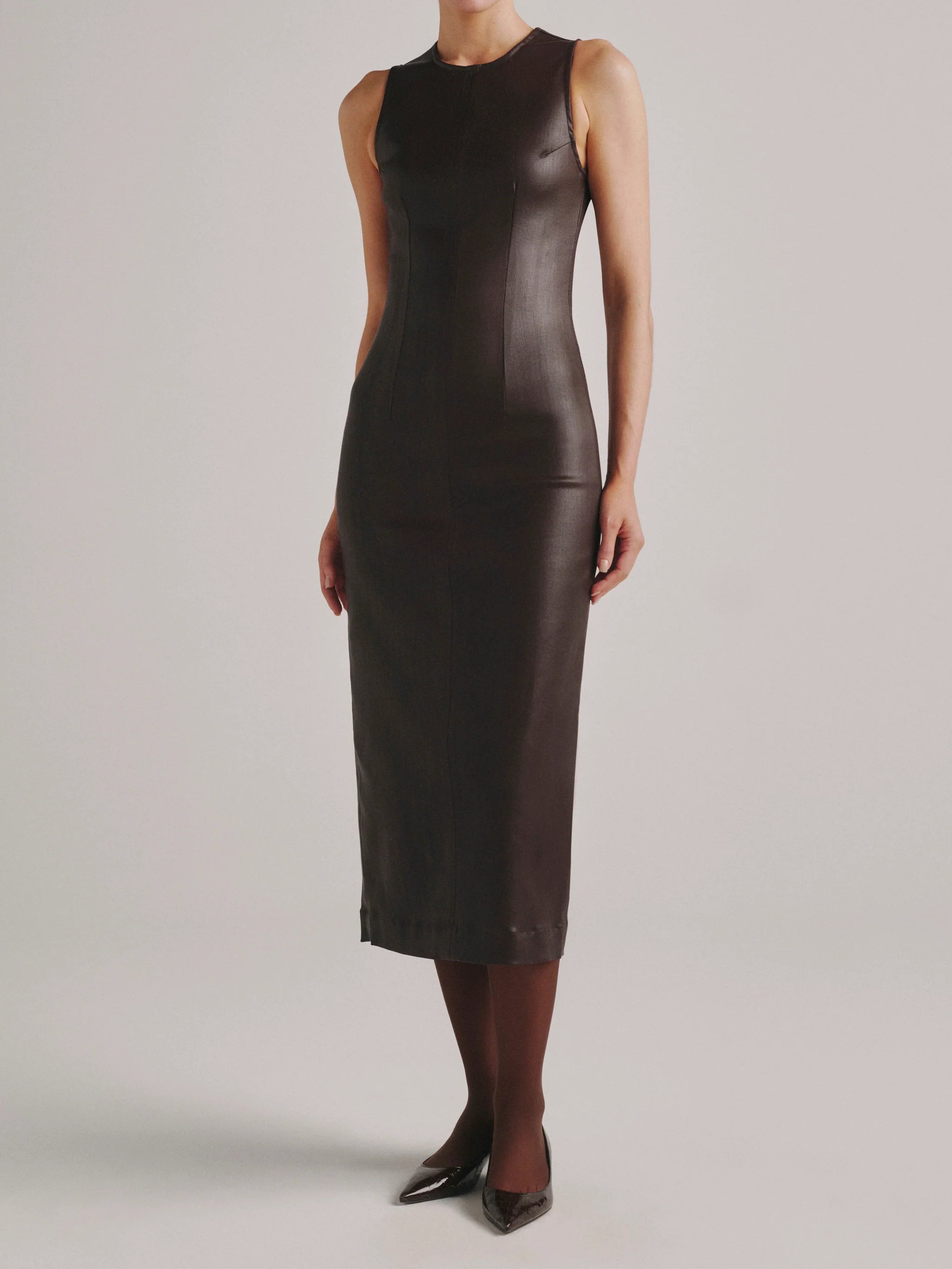 Dl80345 Instasculpt Midi Dress - Bramble Coated