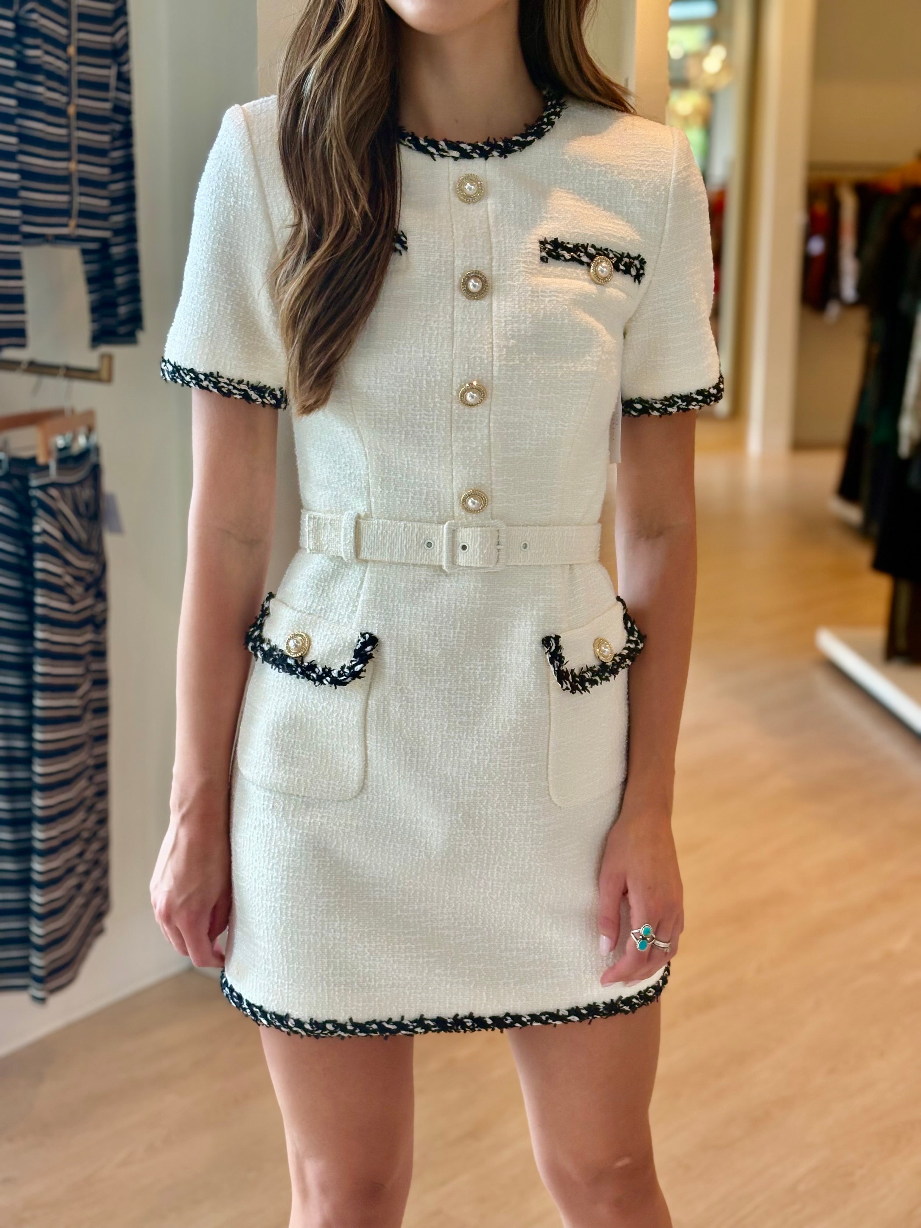 Re1761 Jacquie Tweed Mini Dress