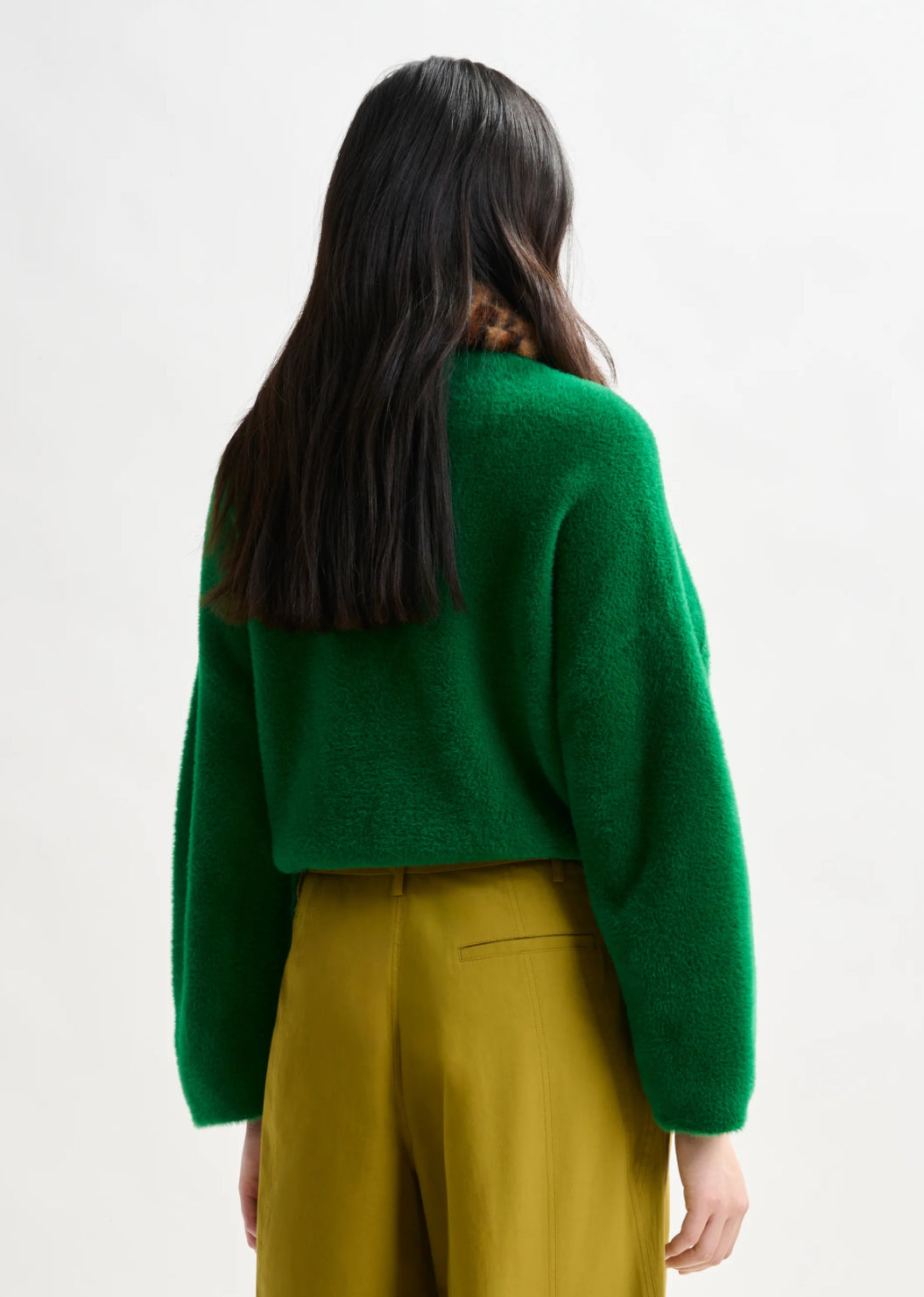Esintent Fuzzy Green Cardigan