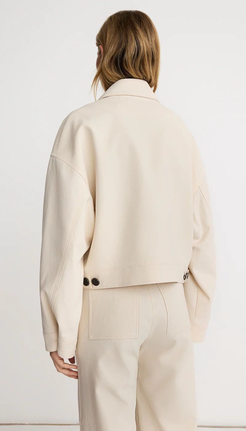 Smsp26099 Cream Crop Utility Jacket