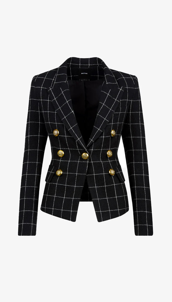 Sm25110 Black Grid Blazer