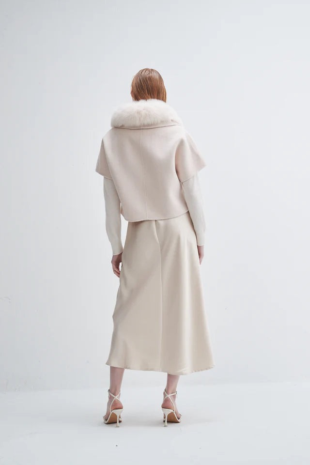 Pi6203 Blush Fur Collar Jacket