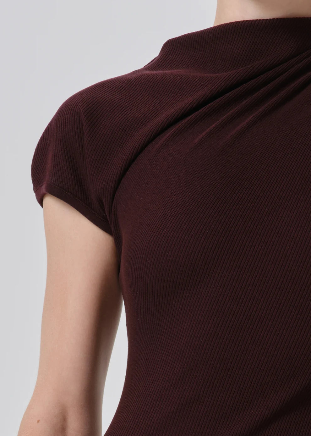 Ci3004 Asymmetric Midi Dress -  Wine