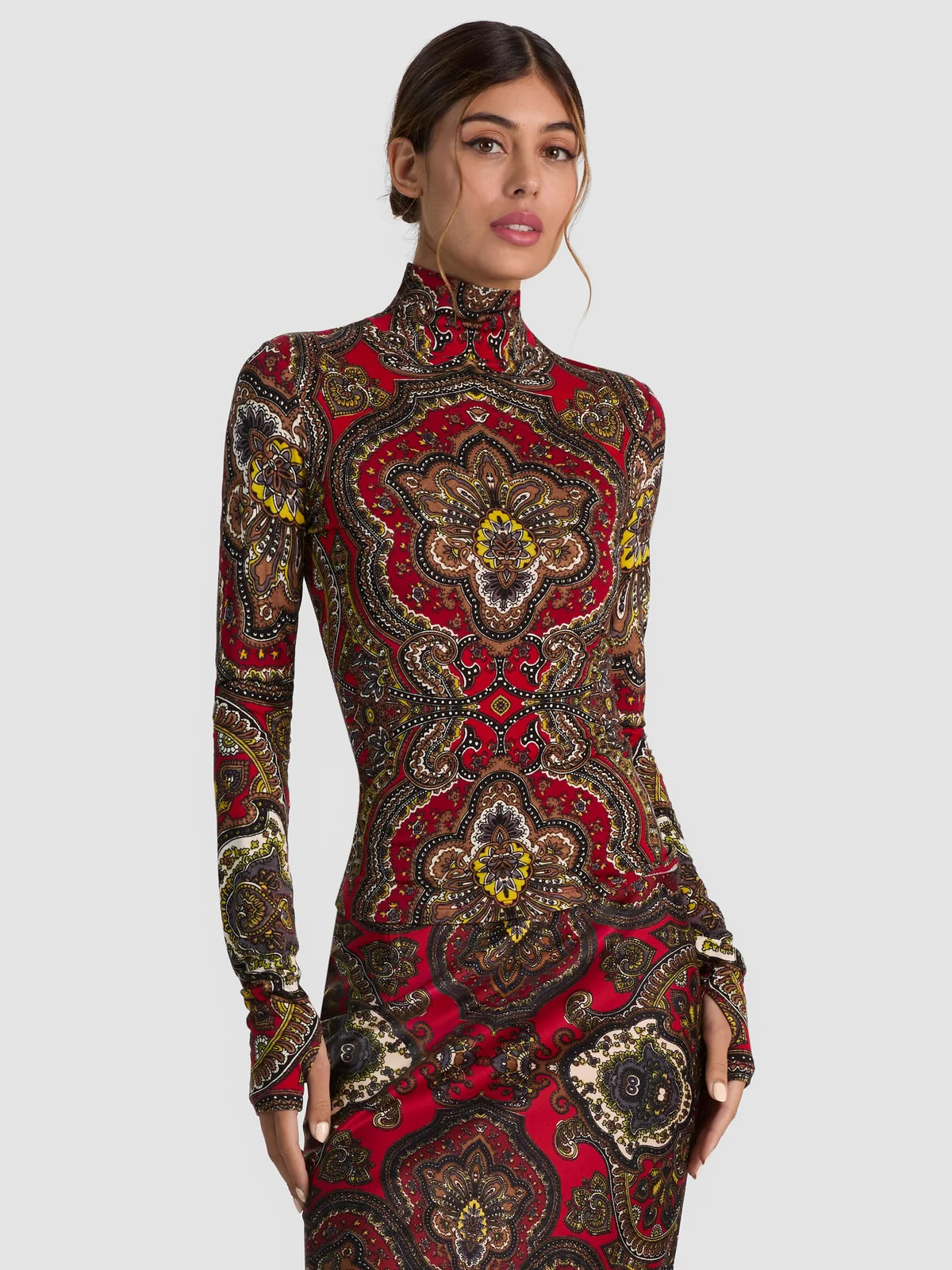 Alc10022 Paisley Turtleneck Top