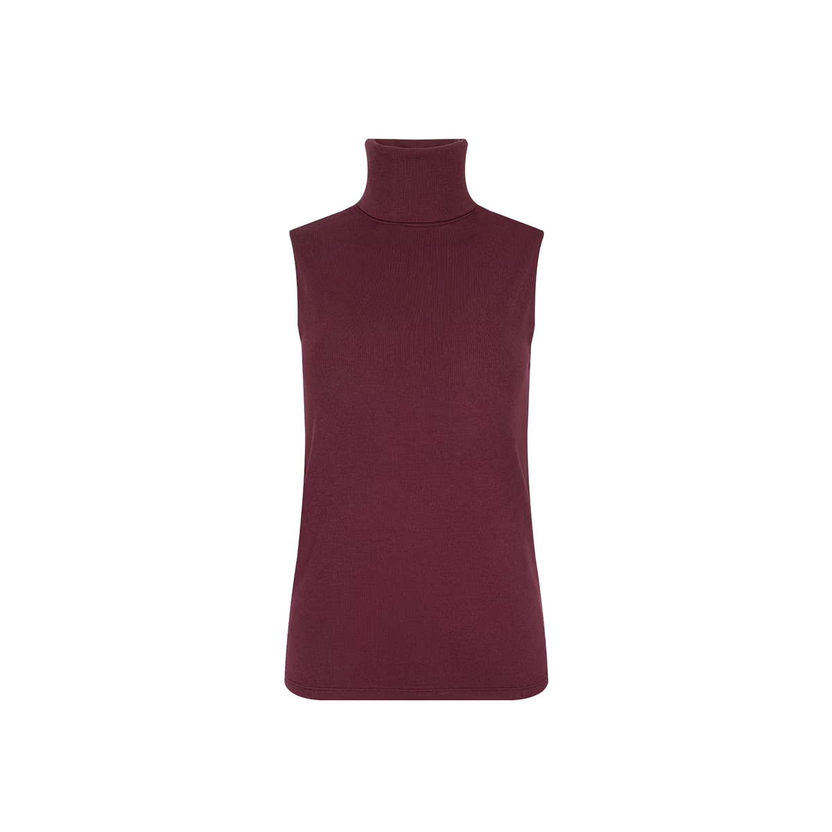 La5561 Sleeveless Wine Turtleneck
