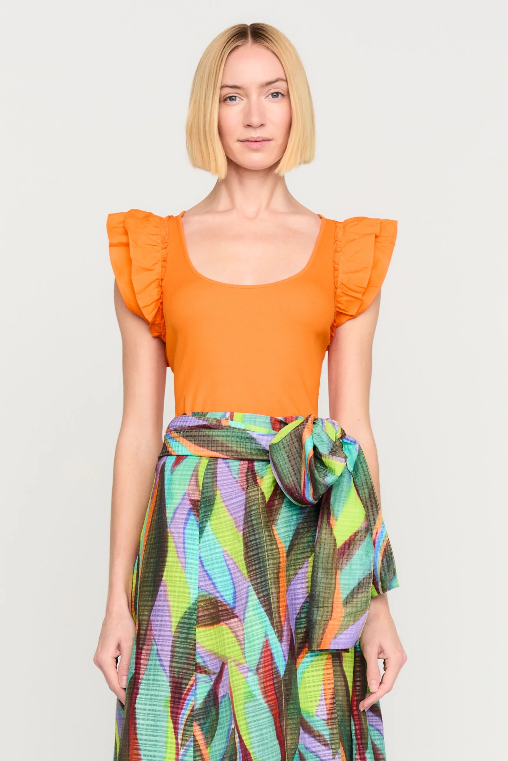 Ma925t Marie Oliver Tangerine Flutter Top