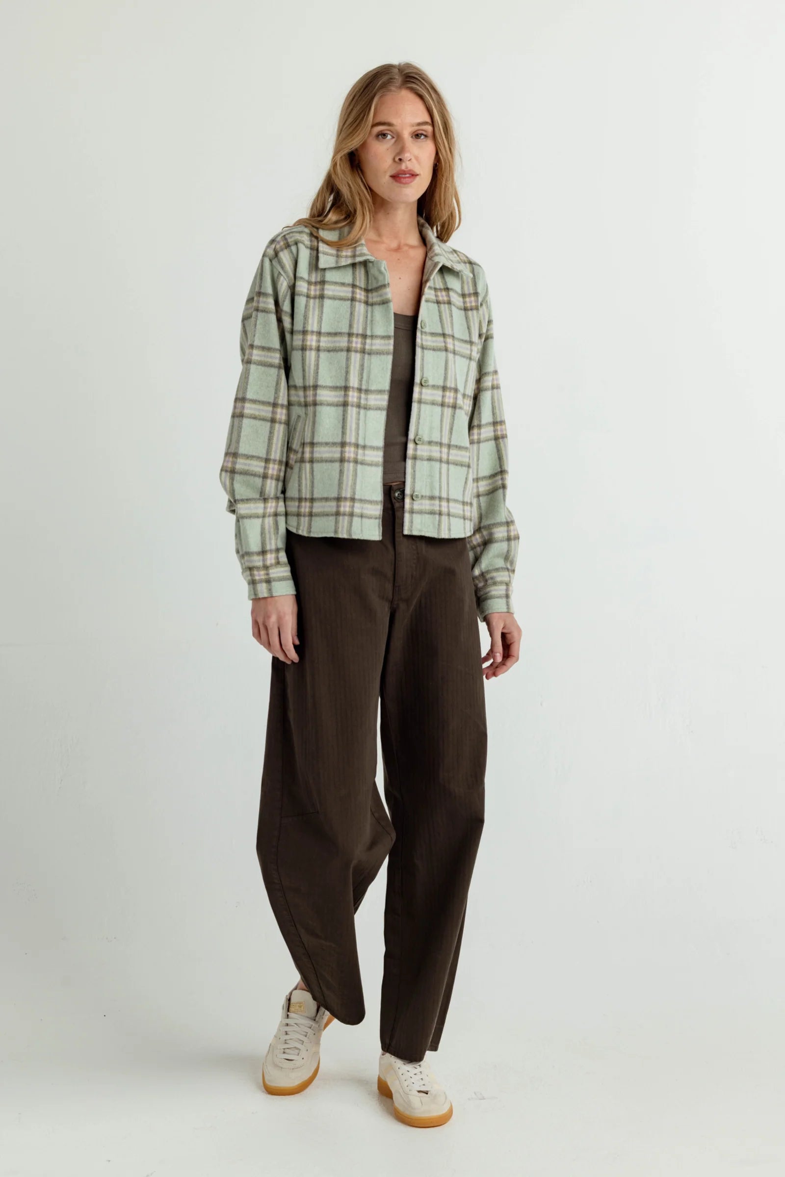 Su196 Green Plaid Shacket