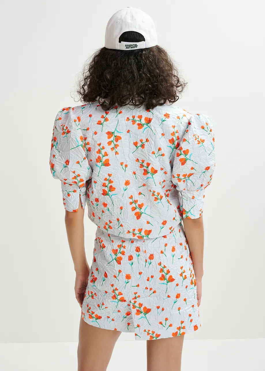 Eshosha Floral Puff Sleeve Jacket