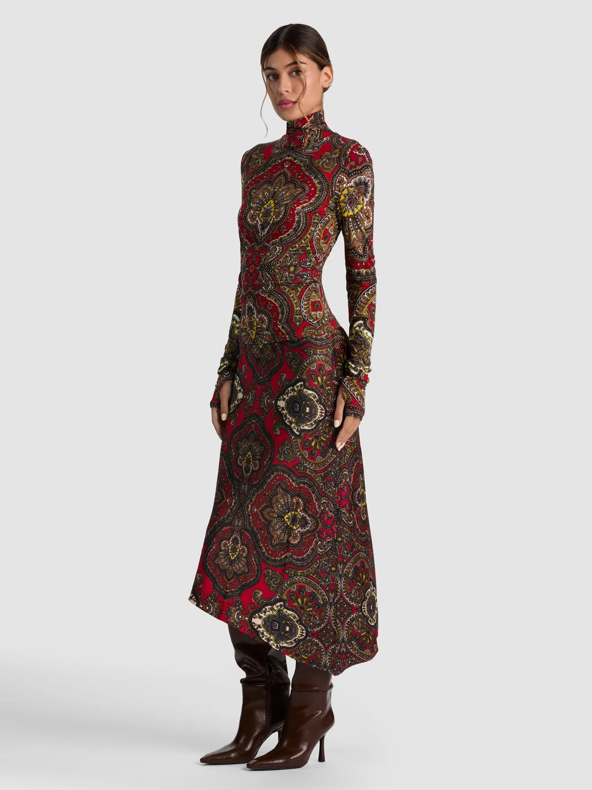 Alc81303 Paisley Midi Skirt
