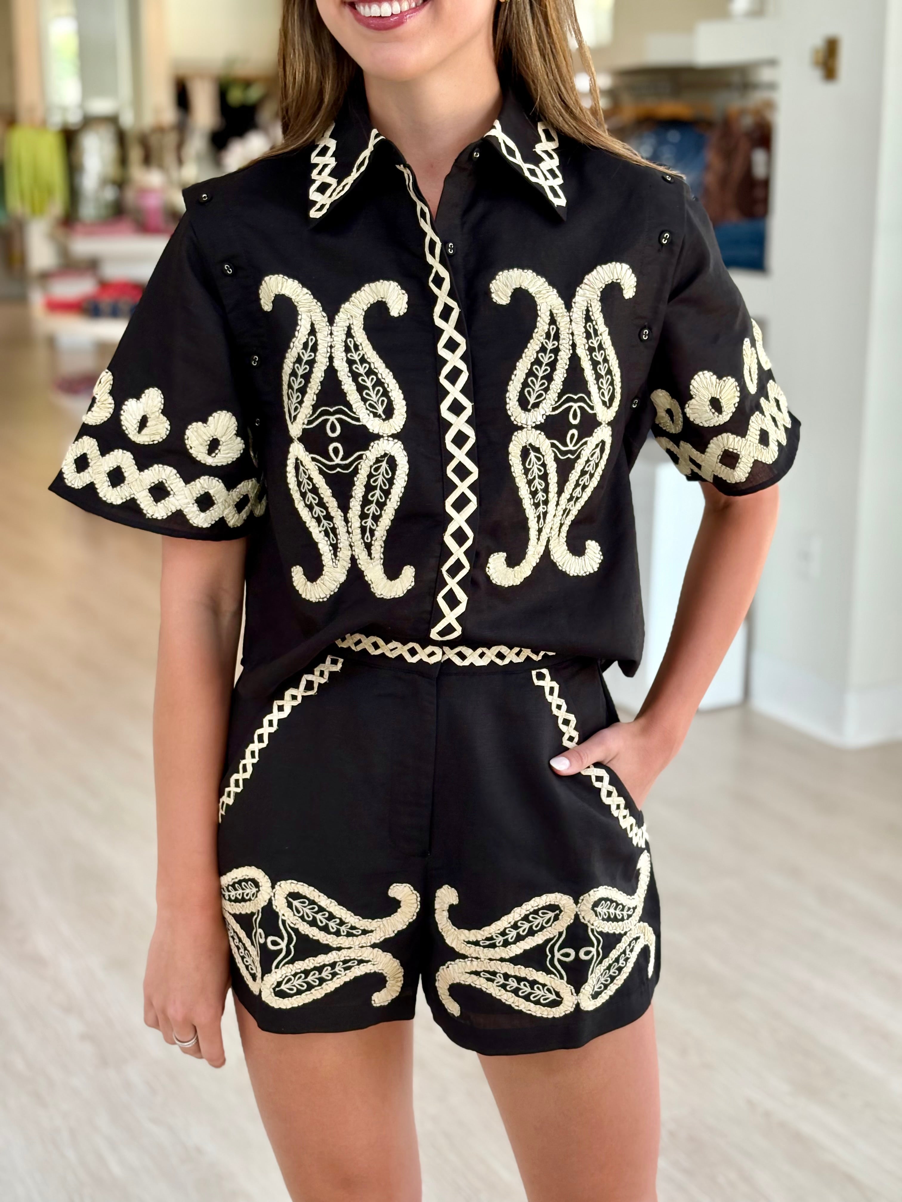 Ne008 Como Raffia Shorts