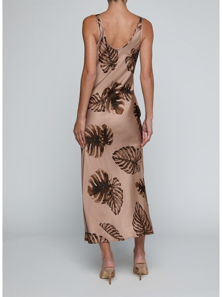 La61120 Palm Print Tank Dress