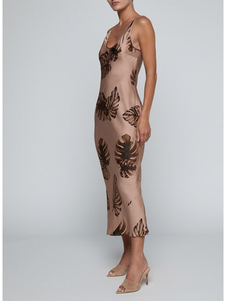 La61120 Palm Print Tank Dress