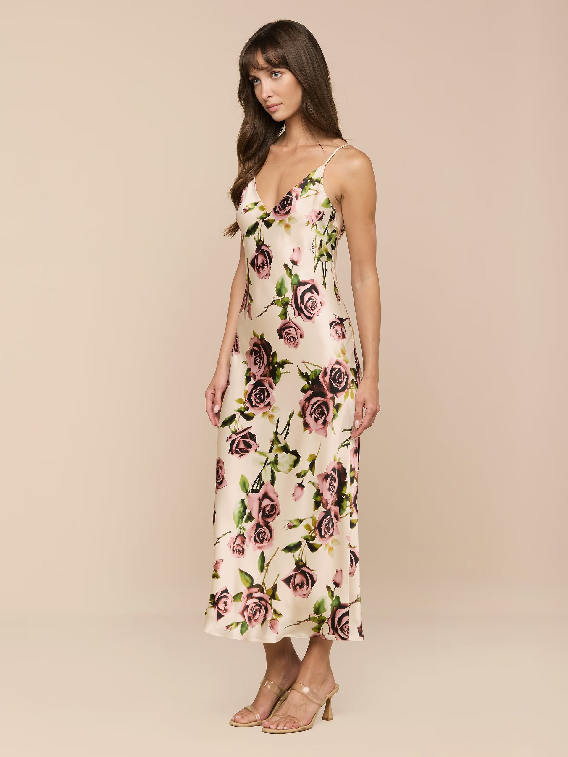 La61253 Romantic Rose Slip Dress