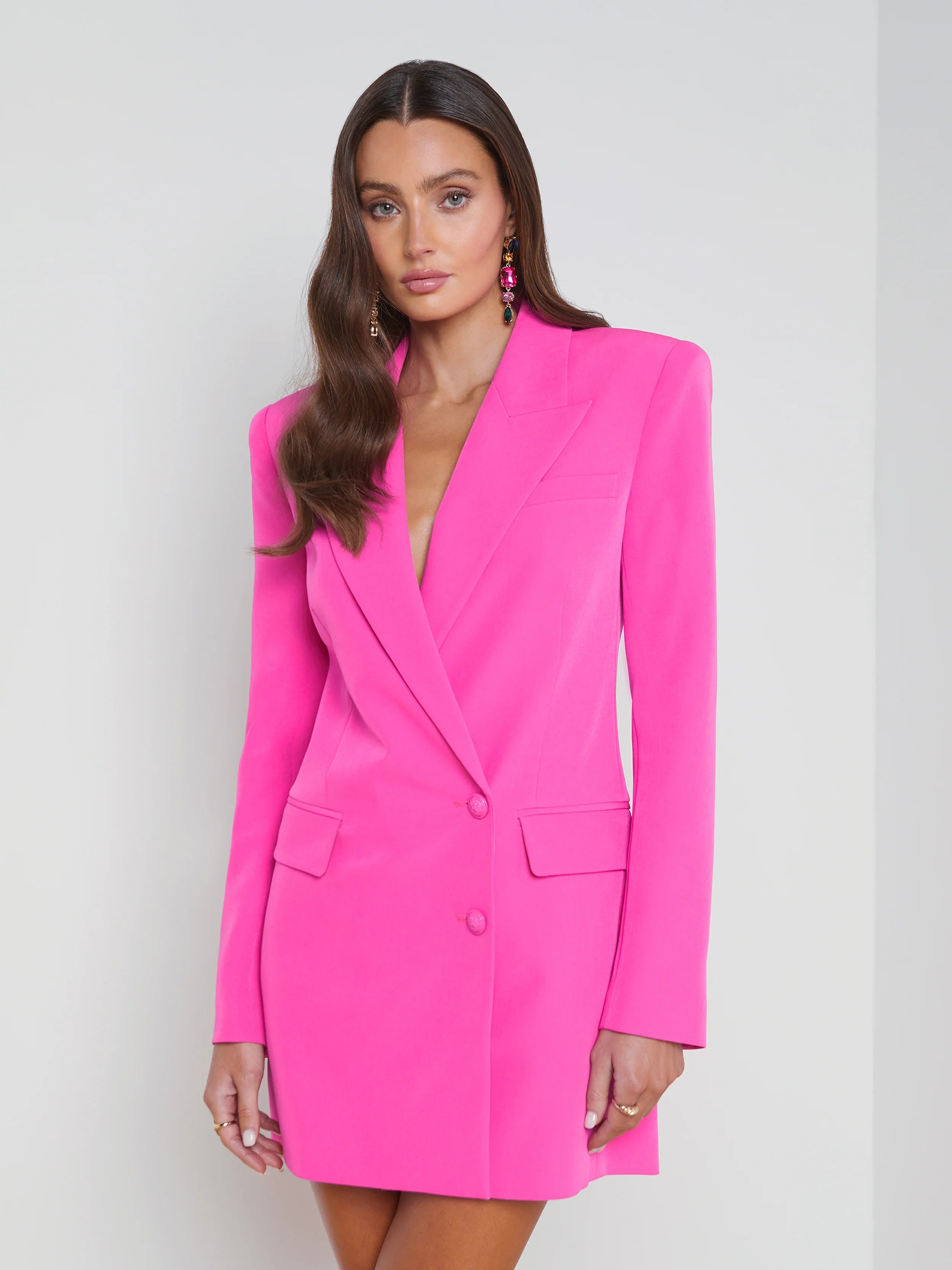 La61362 Hot Pink Blazer Dress