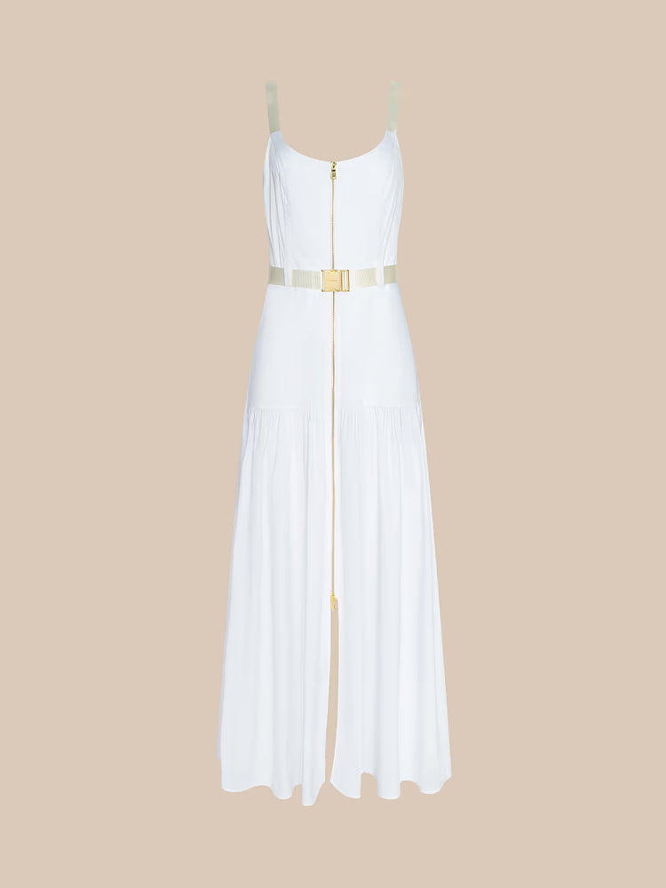 La61678 White Poplin Midi Dress