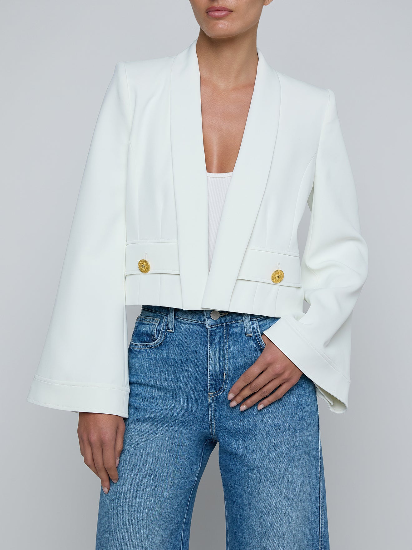 La1995 Ivory Button Jacket