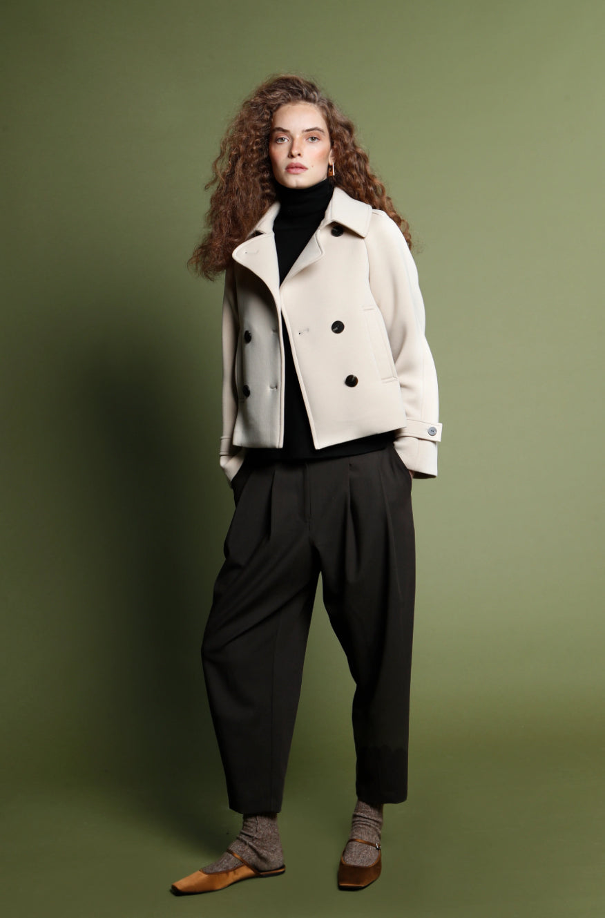Ps2432 Crop Double Breasted Jacket