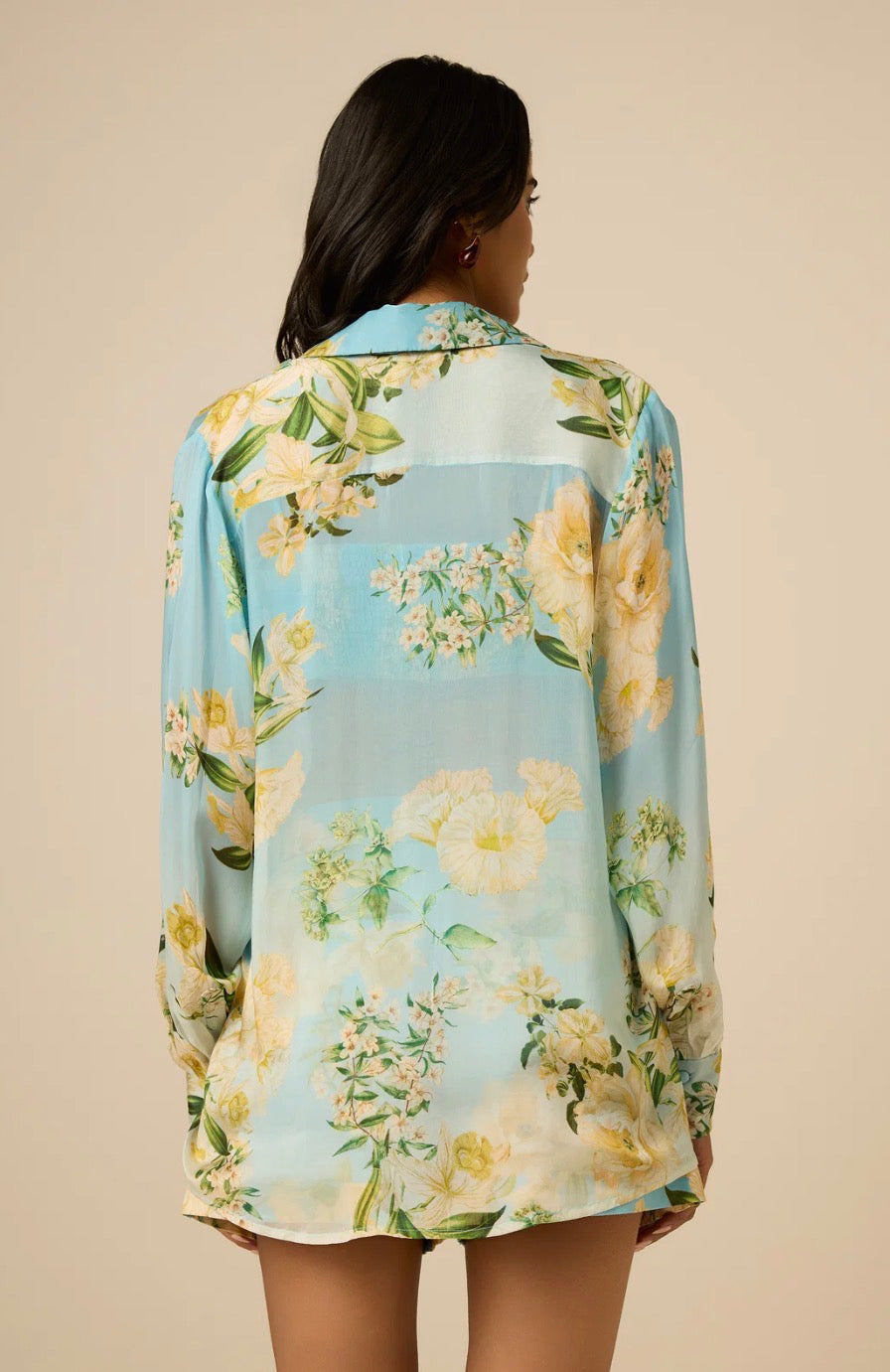 He5837 Floral Chiffon Blouse