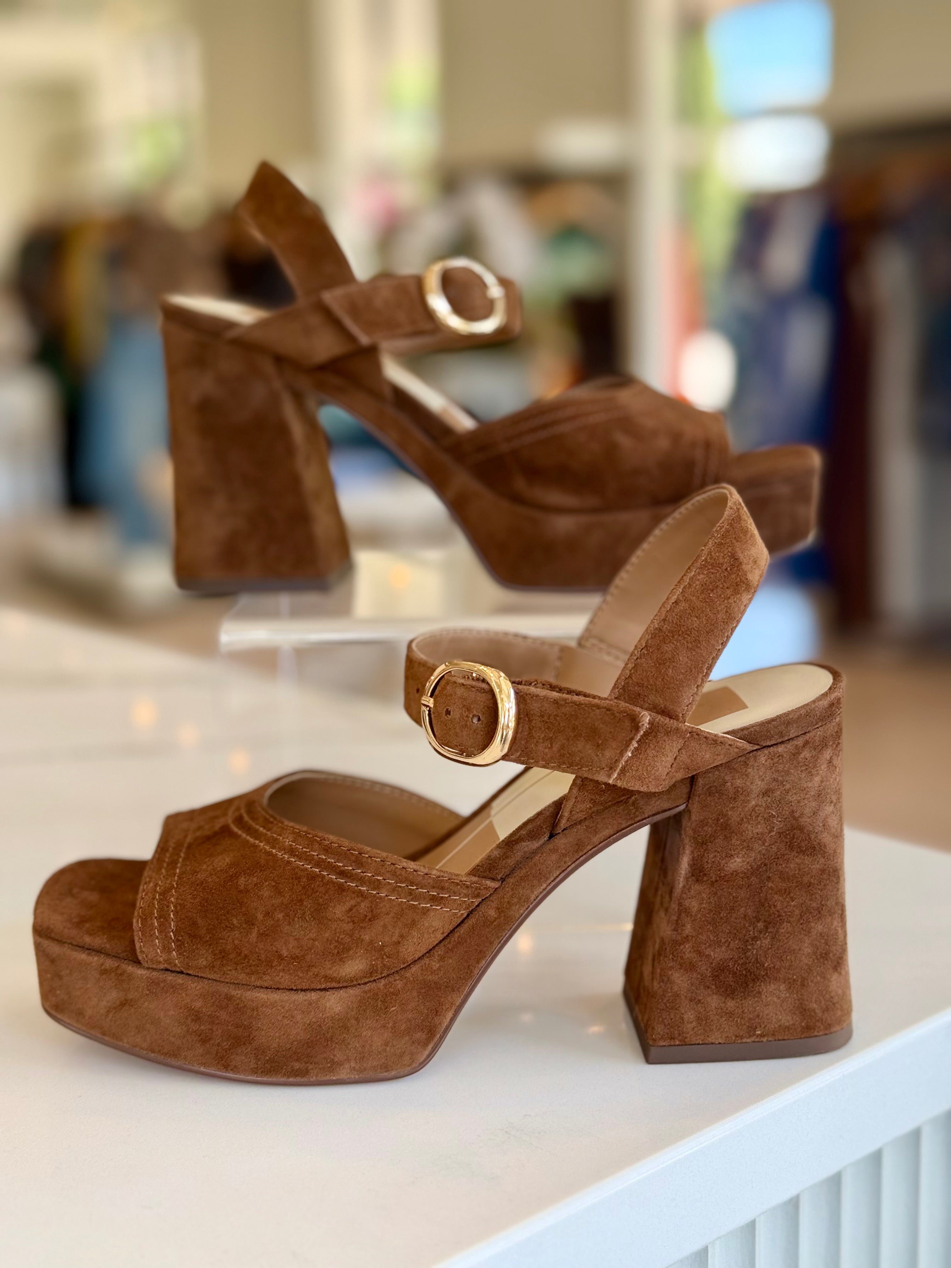 Dvfatima Chocolate Suede Block Heel