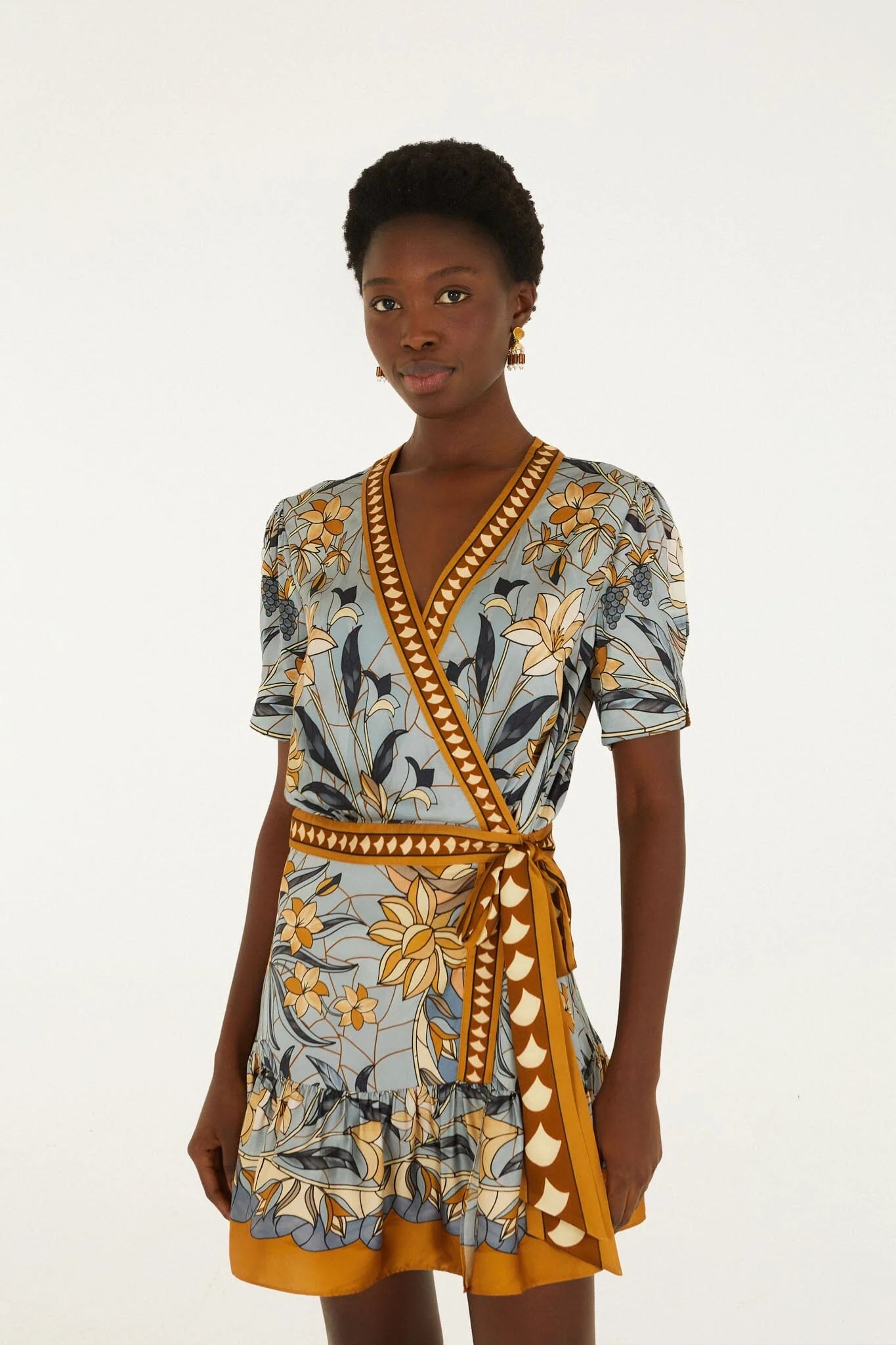 Fa395023 Soft Blue Wrap Dress